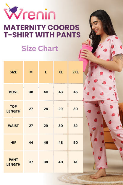 MATERNITY COORDS | ZIPLESS T-SHIRT WITH PANTS |SPUN COTTON  |INTRODUCTORY PRICE | BUGSY