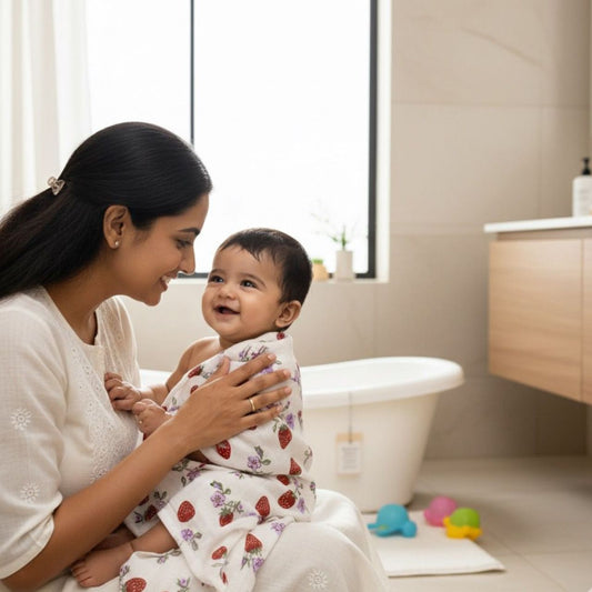 BATH TOWEL | ORGANIC MUSLIN |GOTS CERTIFIED | 75*140 CM | BERRY BREEZES