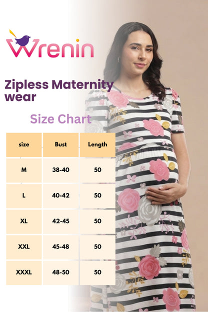 ZIPLESS MATERNITY WEAR | KNITTED COTTON | BUTTERY SOFT | STRIPEA
