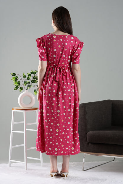 ZIPLESS MATERNITY WEAR | PUFFSLEEVEE| FOND FLORA