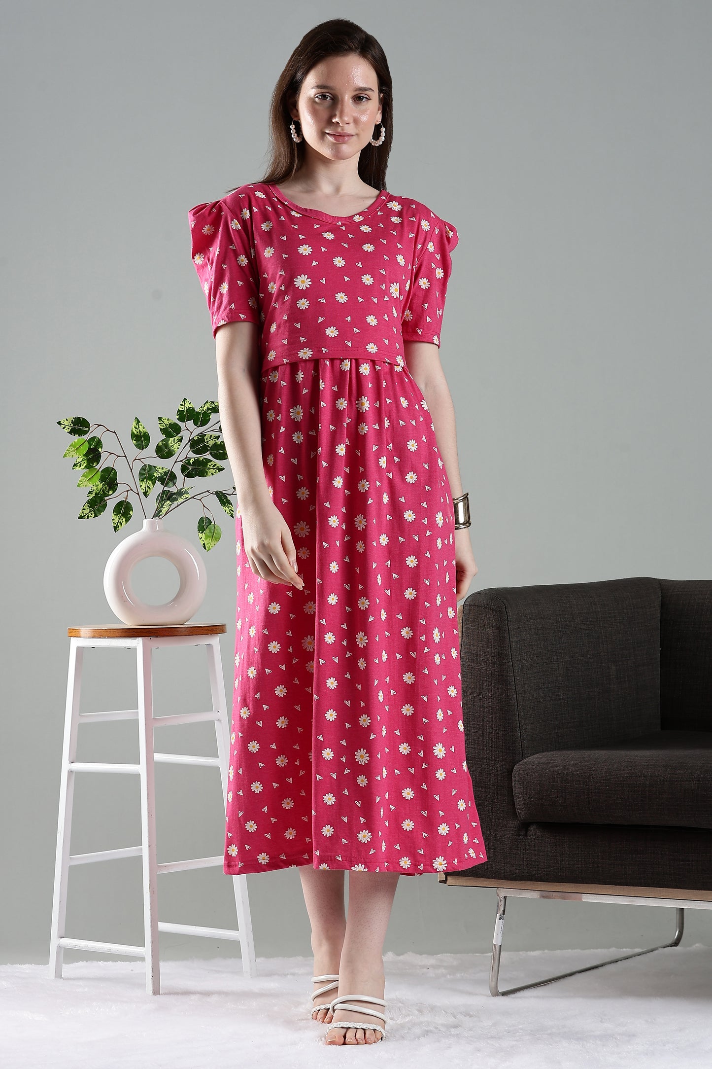 ZIPLESS MATERNITY WEAR | PUFFSLEEVEE| FOND FLORA