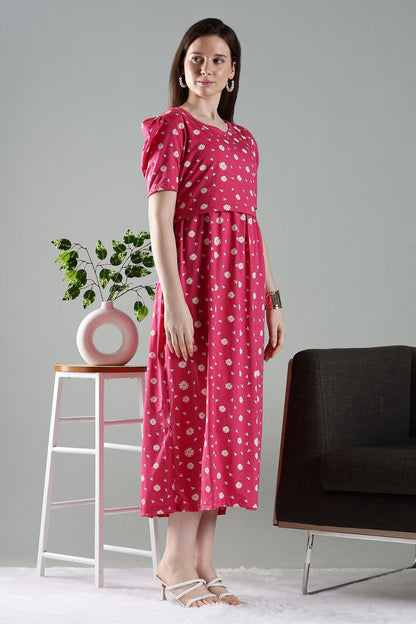 ZIPLESS MATERNITY WEAR | PUFFSLEEVEE| FOND FLORA