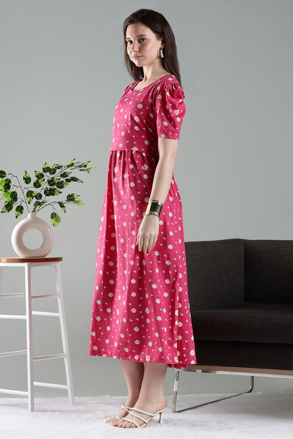 ZIPLESS MATERNITY WEAR | PUFFSLEEVEE| FOND FLORA