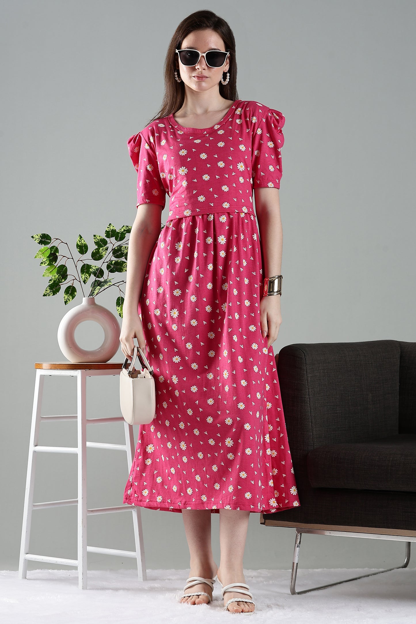 ZIPLESS MATERNITY WEAR | PUFFSLEEVEE| FOND FLORA