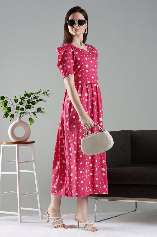 ZIPLESS MATERNITY WEAR | PUFFSLEEVEE| FOND FLORA