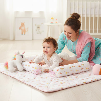 COTTON-QUILTED-MATRESS&BOLSTERS - SUGAR SPRINKLE SLUMBER