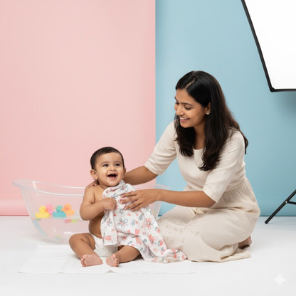 BATH TOWEL | ORGANIC MUSLIN |GOTS CERTIFIED | 75*140 CM | BABY BOTANICA