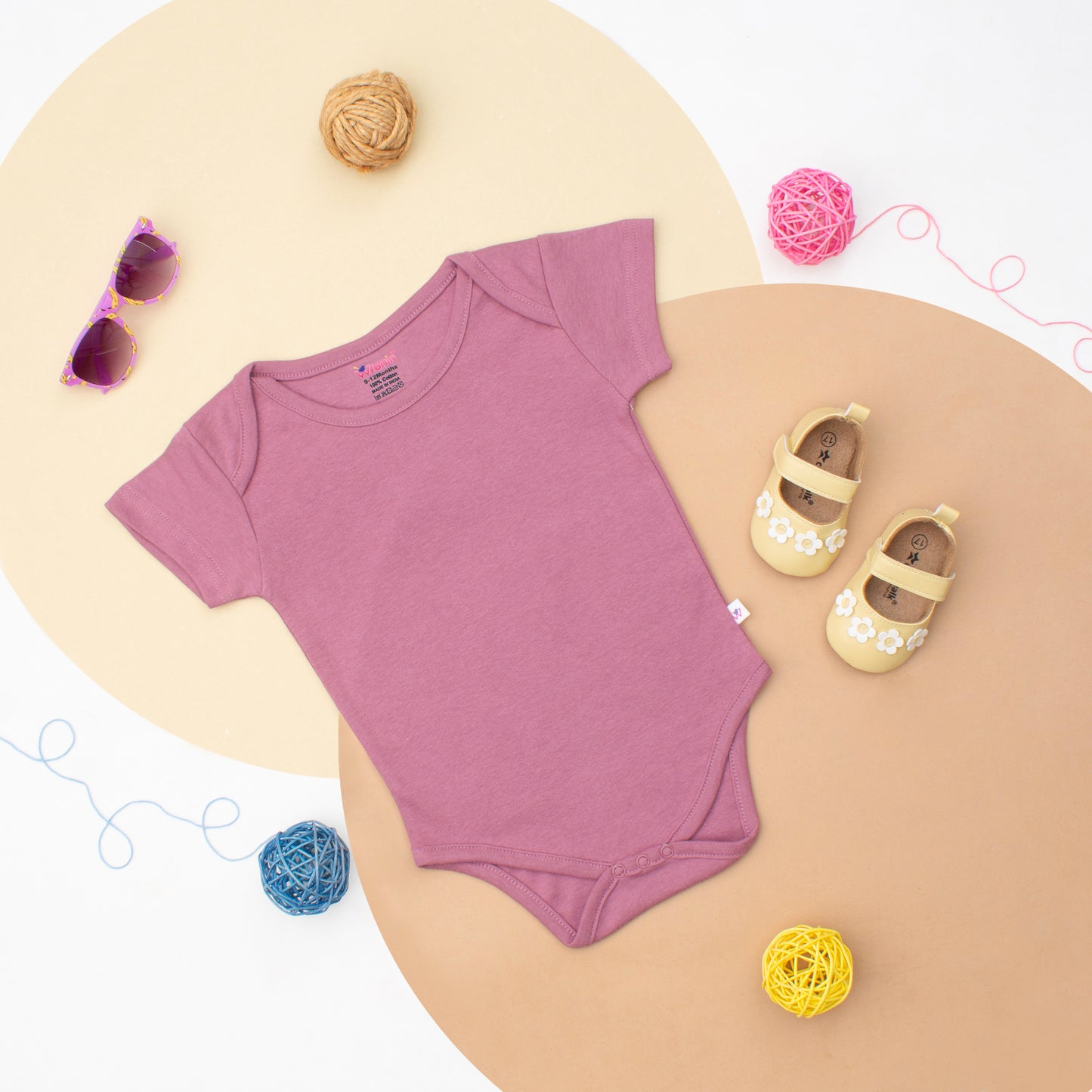Romper Half Sleeve Plain - Berry bliss