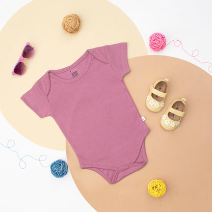 Romper Half Sleeve Plain - Berry bliss