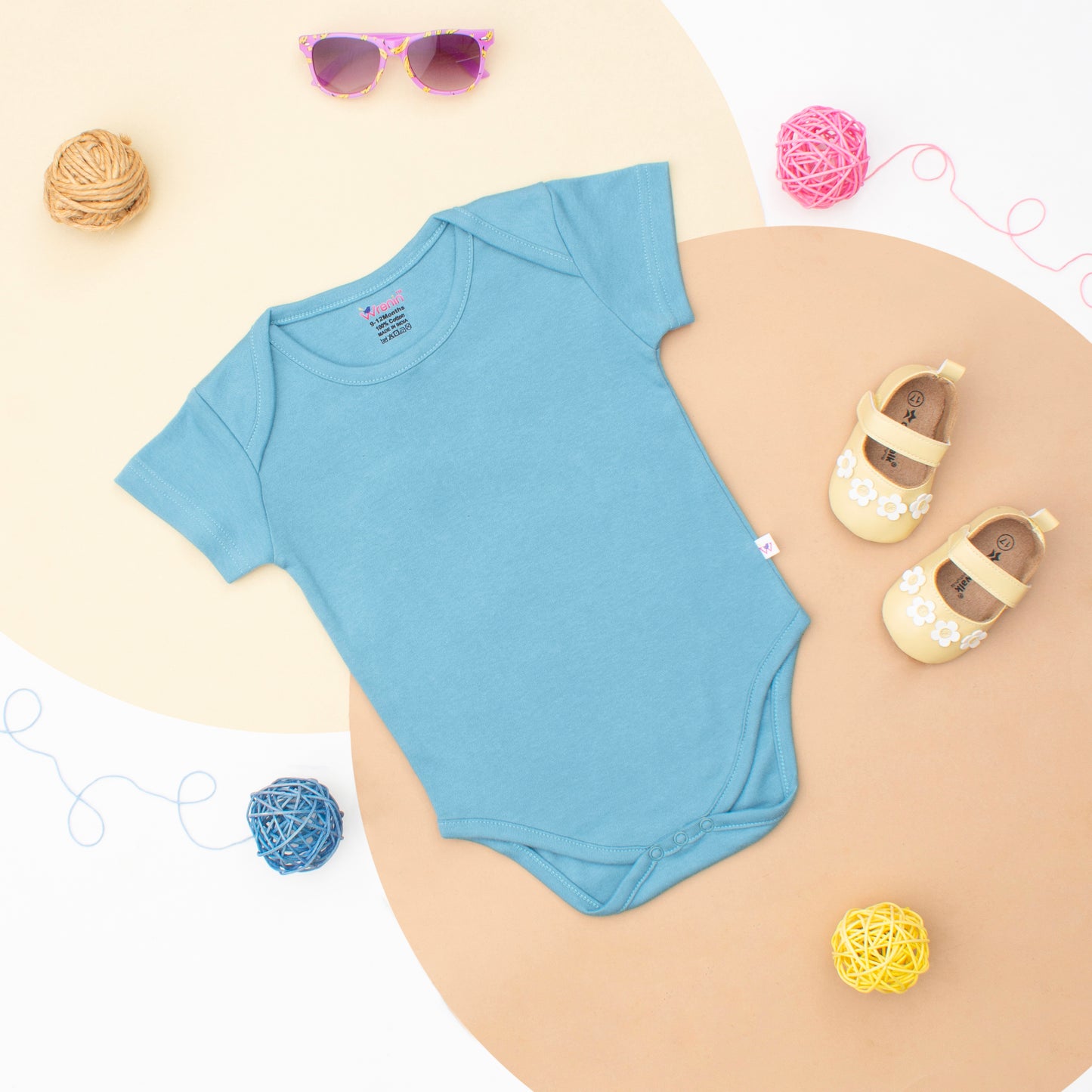 Romper Half Sleeve Plain - Turquoise Treat