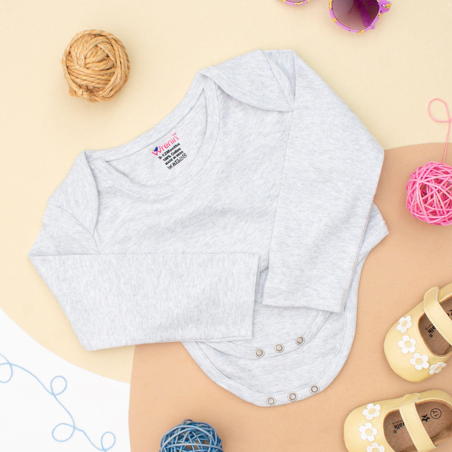 Romper Full Sleeve Plain - Gray Cloud Charm