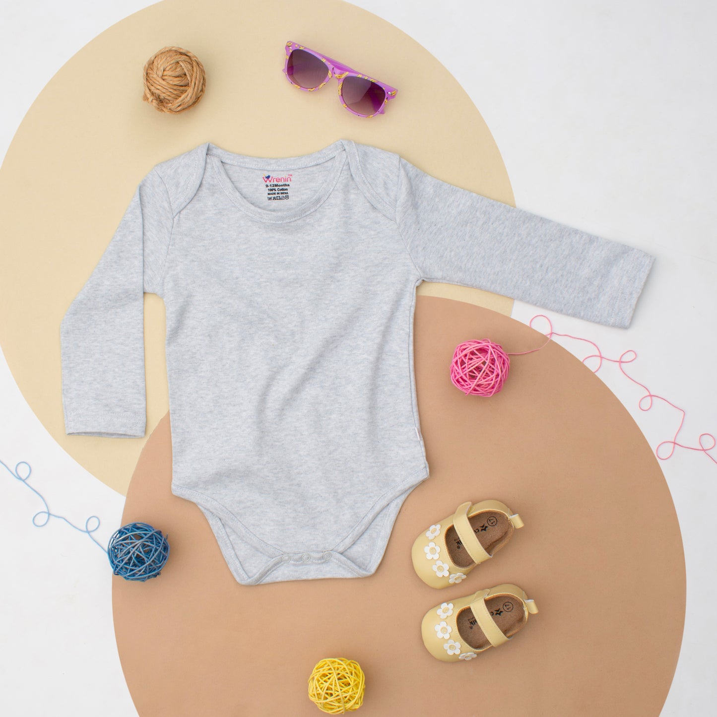 Romper Full Sleeve Plain - Gray Cloud Charm