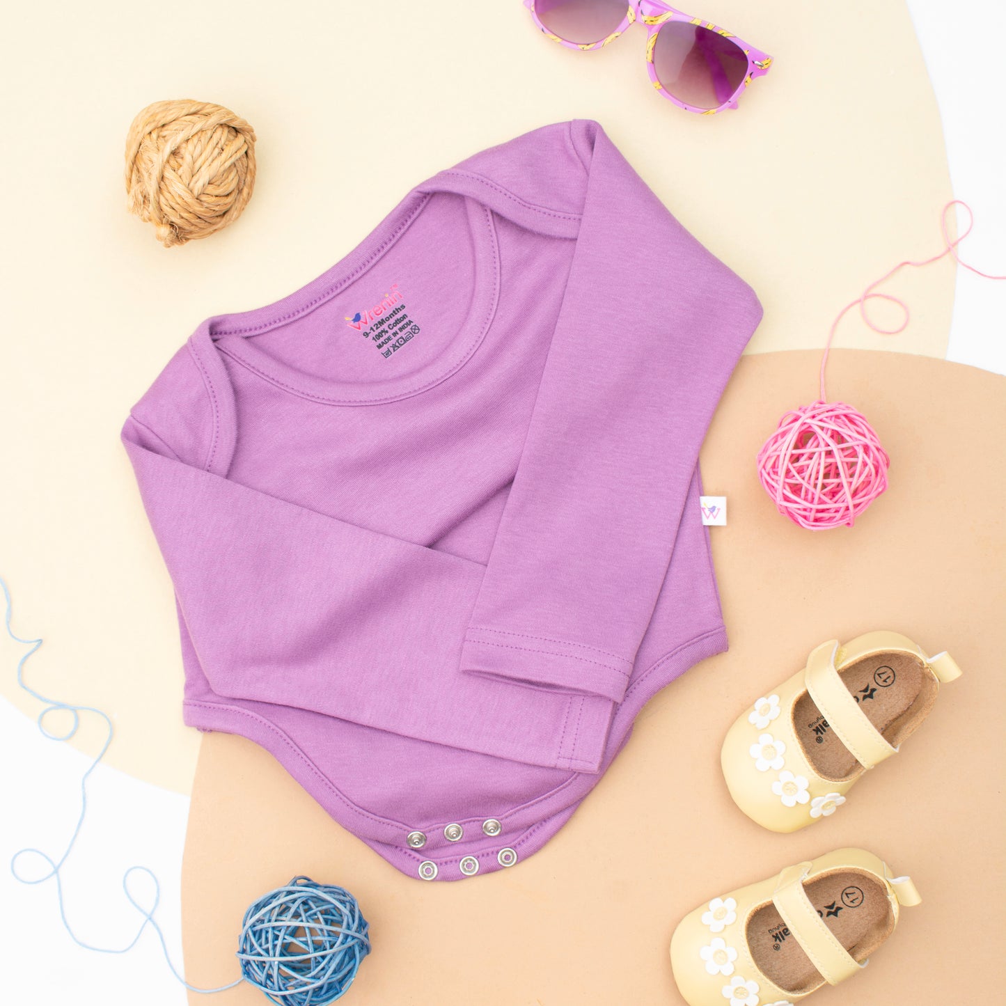 Romper Full Sleeve Plain - Lavender Luxe