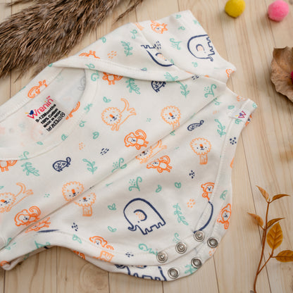 Romper Half Sleeve Printed - Cuddle Safari