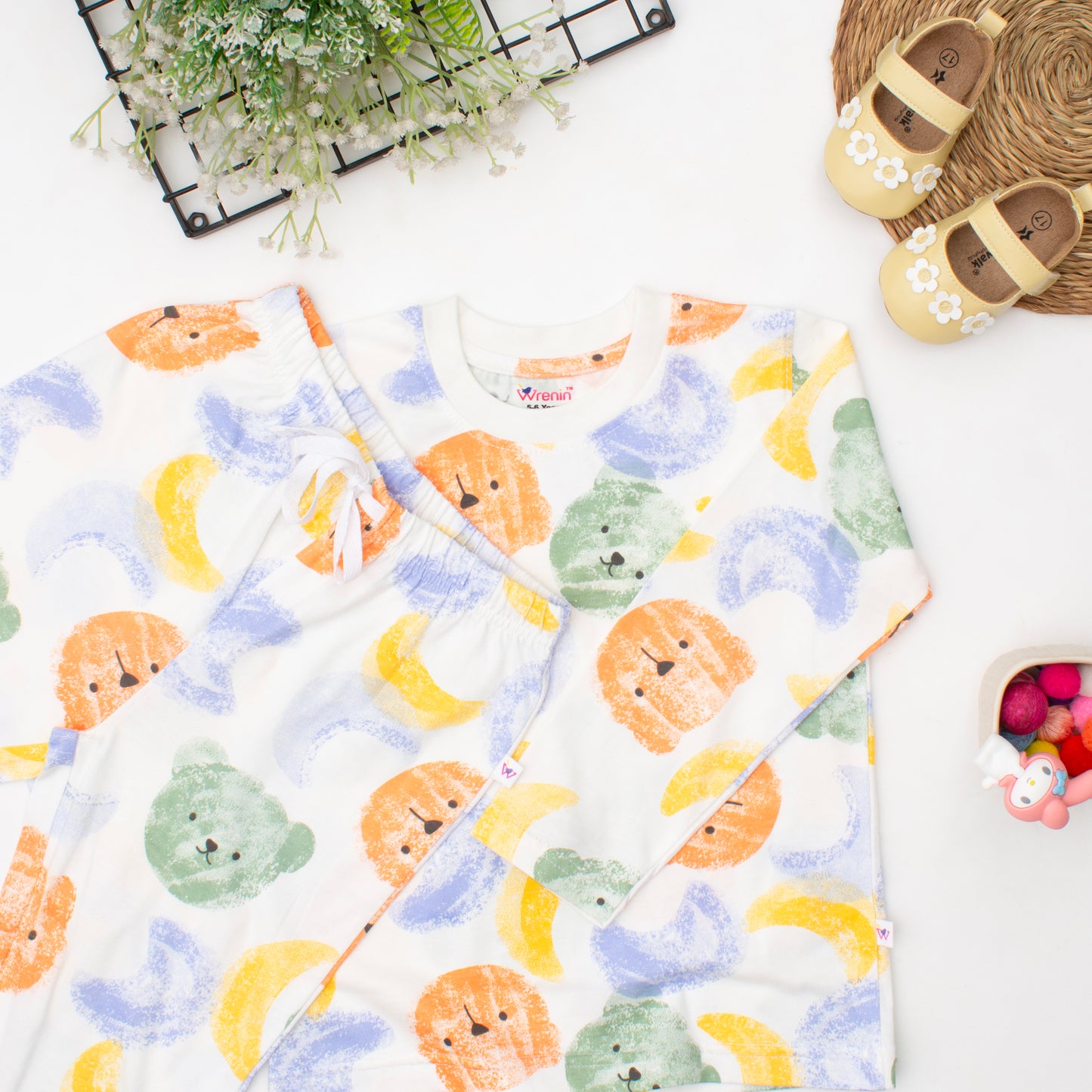 Bear & Moon Serenade - Coord Set Full sleeve