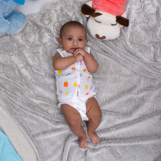 Muslin Jabla Button Sleeveless - Geo Play