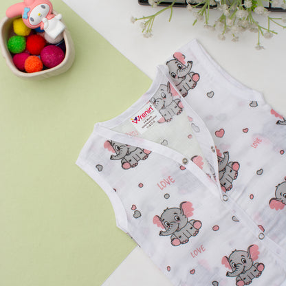 MUSLIN-JABLA BUTTON-Sleeveless-TRUNKS OF LOVE