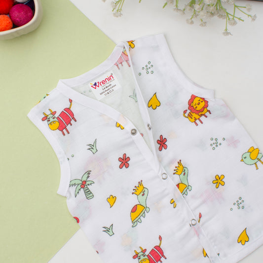 MUSLIN JABLA  SLEEVELESS - FOREST FROLIC