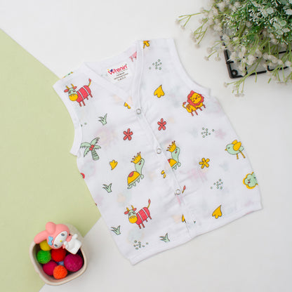 MUSLIN-JABLA BUTTON-Sleeveless-TROPICAL TRAILS