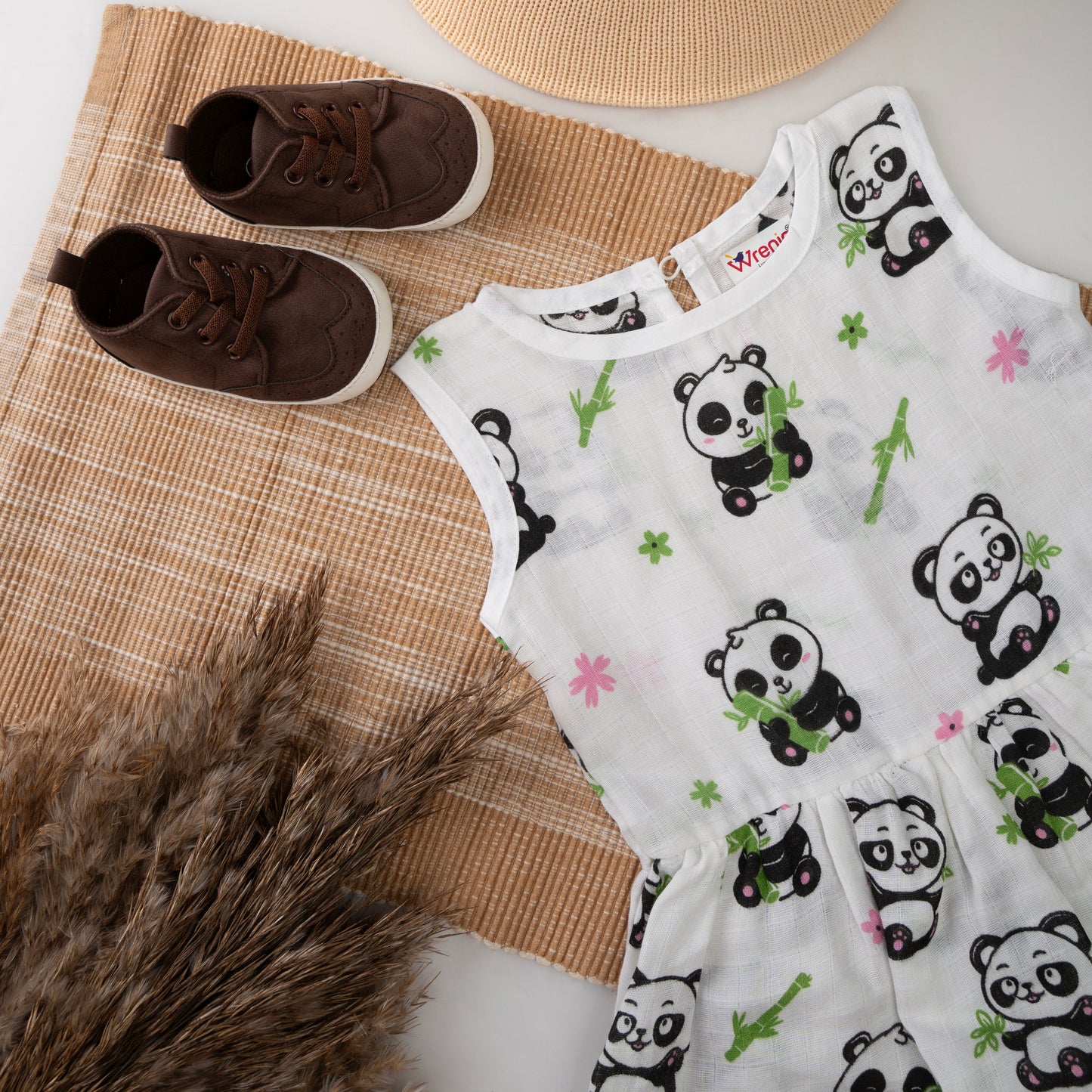 MUSLIN-FROCK-FRILL BOTTOM-Panda Charm