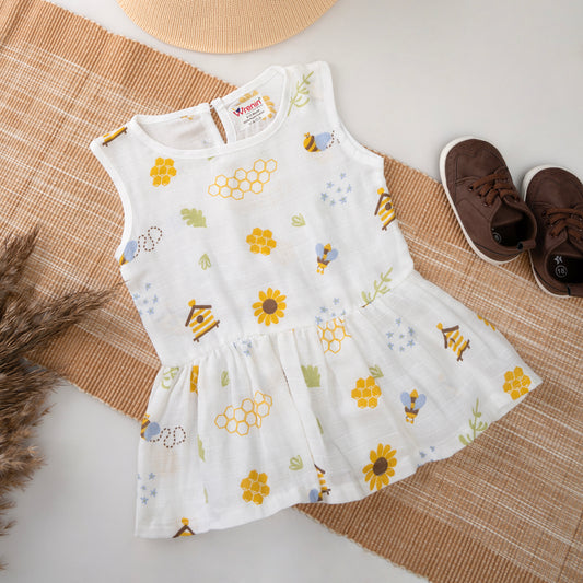MUSLIN-FROCK- FRIL BOTTOM - SWEET NECTAR