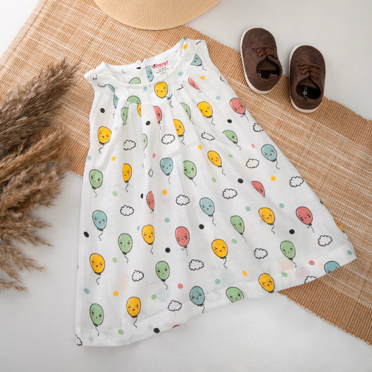 Muslin Frock Frill zip - Floting Smiles
