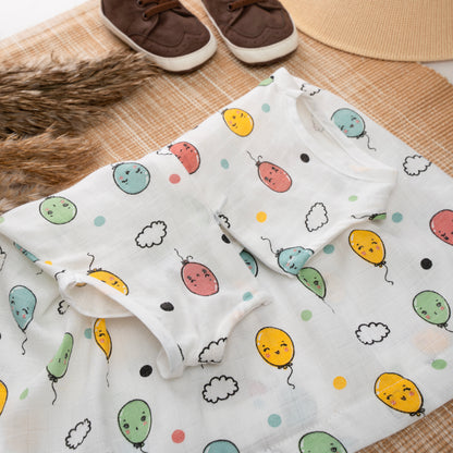 Muslin Frock Frill zip - Floting Smiles