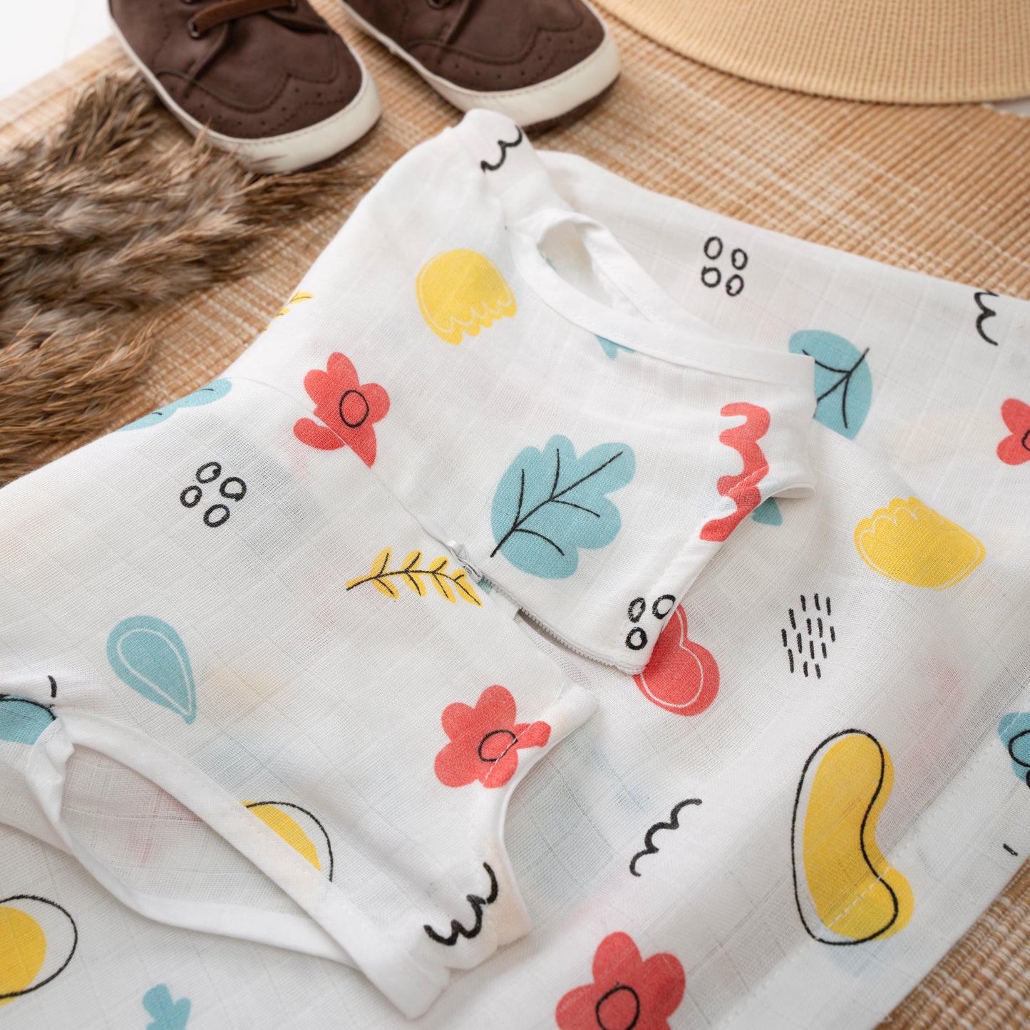 Muslin Frock Frill zip - Sunny Scribbles