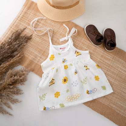 MUSLIN FROCK FRILL KNOT - SWEET NECTAR