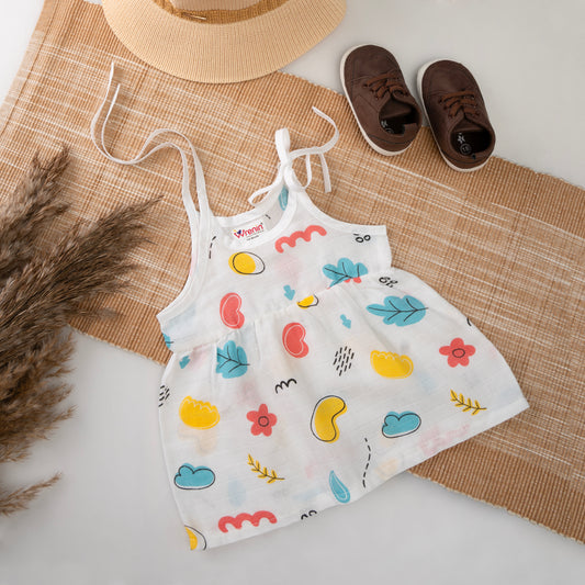 MUSLIN FROCK FRILL KNOT - SUNNY SCRIBBLES
