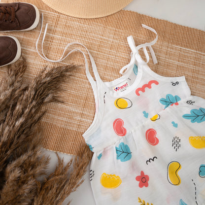 MUSLIN FROCK FRILL KNOT - SUNNY SCRIBBLES