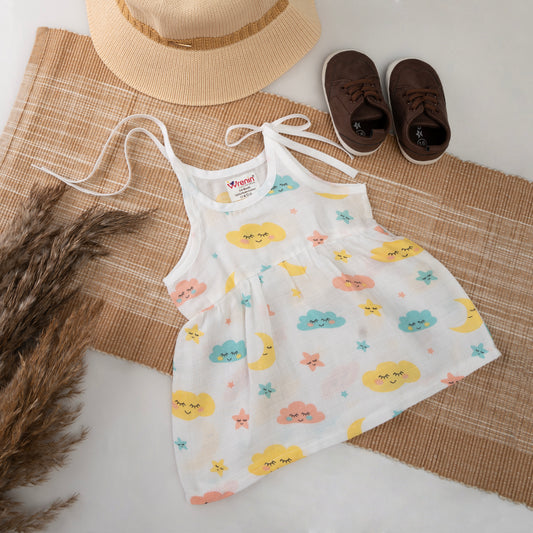 MUSLIN FROCK FRILL KNOT - TWINKLE TIDES