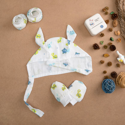 MUSLIN-CAP-MITTEN-BOOTIES-MARINE MATES