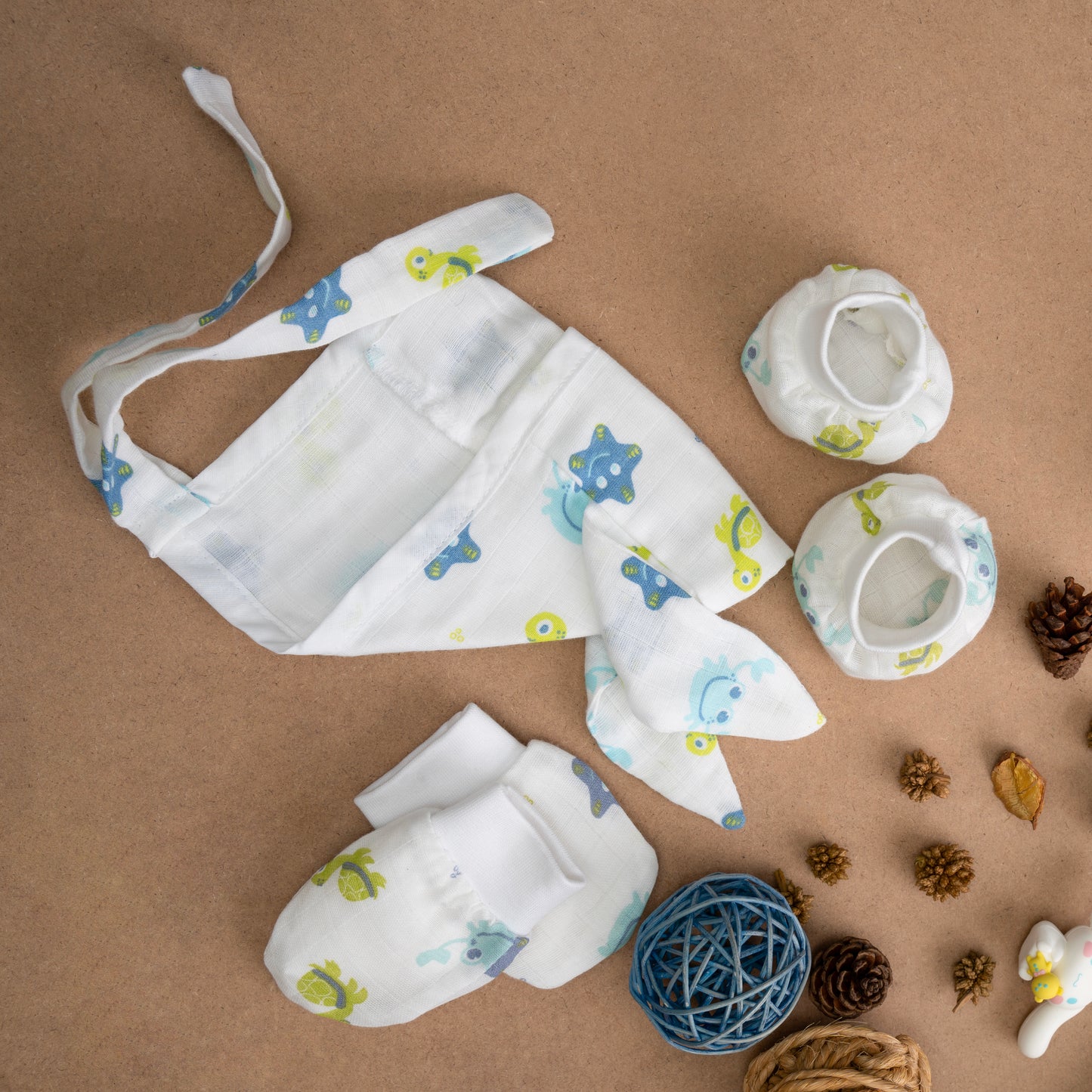 MUSLIN-CAP-MITTEN-BOOTIES-MARINE MATES