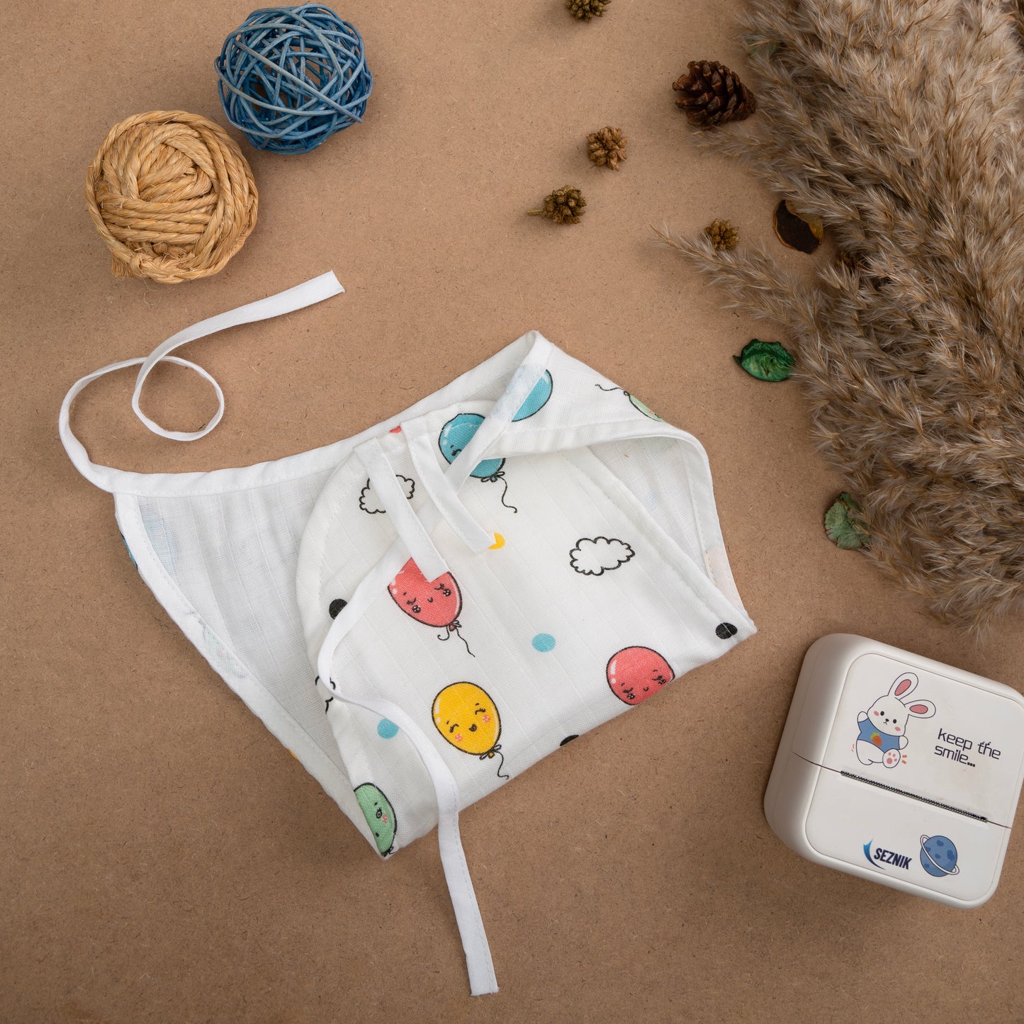 MUSLIN NAPPY - FLOTING SMILES
