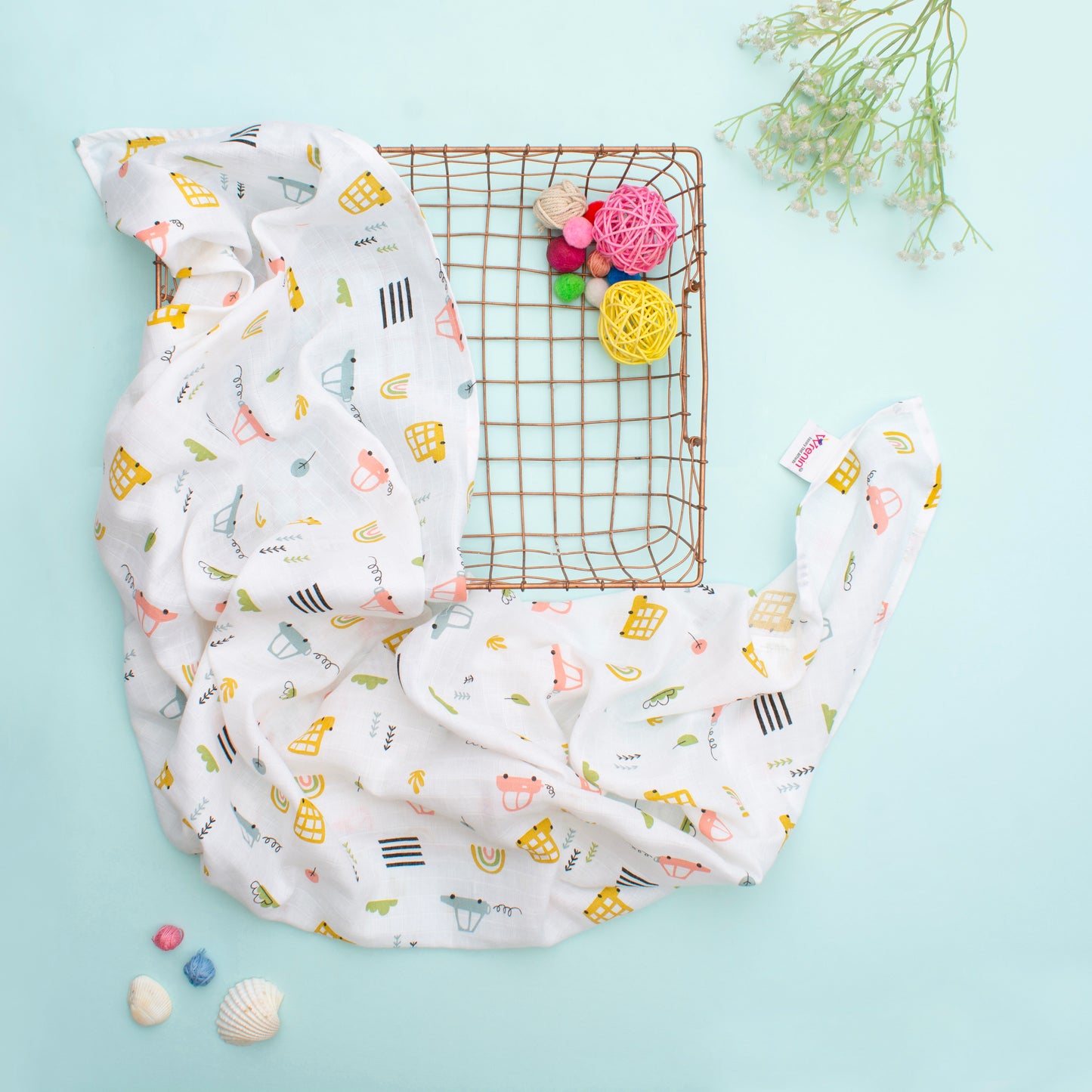 MUSLIN-BATH-TOWEL-WANDER WHEELS