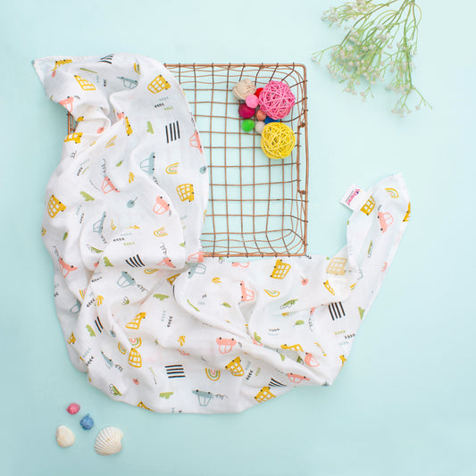 MUSLIN-BATH-TOWEL-WANDER WHEELS