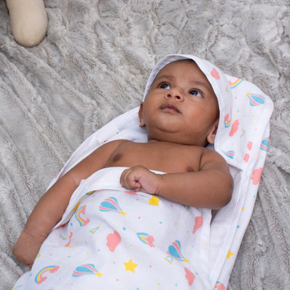 MUSLIN-HOODED-TOWEL-SKY SERENADE