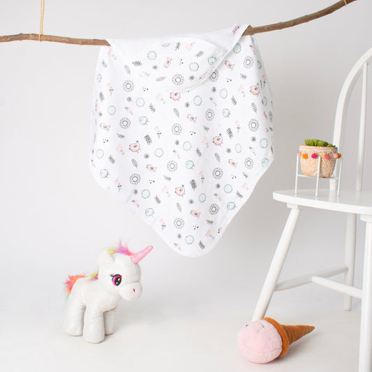 MUSLIN -HOODED TOWEL - GARDEN MELODY
