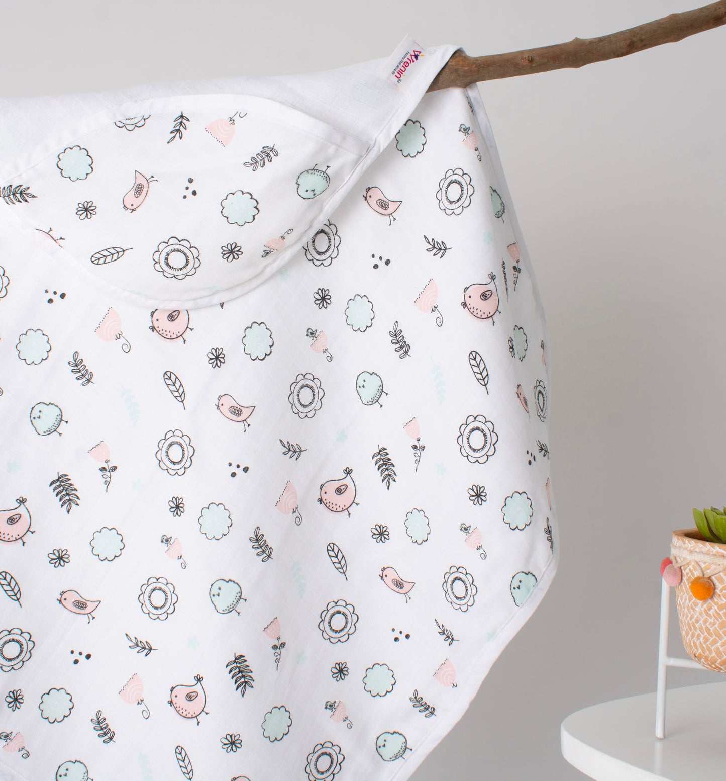 MUSLIN -HOODED TOWEL - GARDEN MELODY
