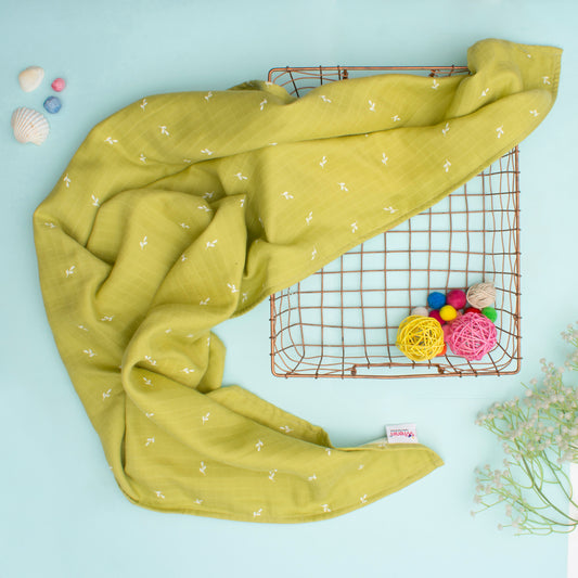MUSLIN-MOM-TOWEL -OLIVE PETAL