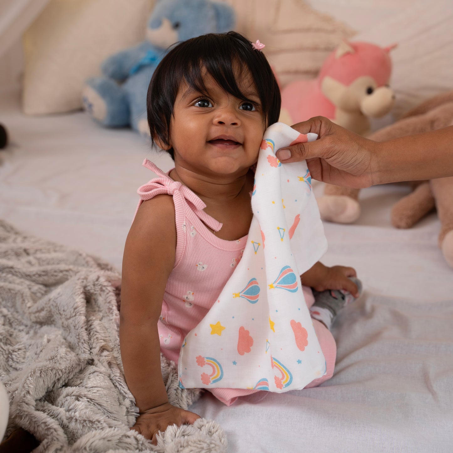 MUSLIN-WIPES WITH LOOP -SKY SERENADE