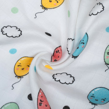 MUSLIN-WIPES WITH LOOP - FLOTING SMILES
