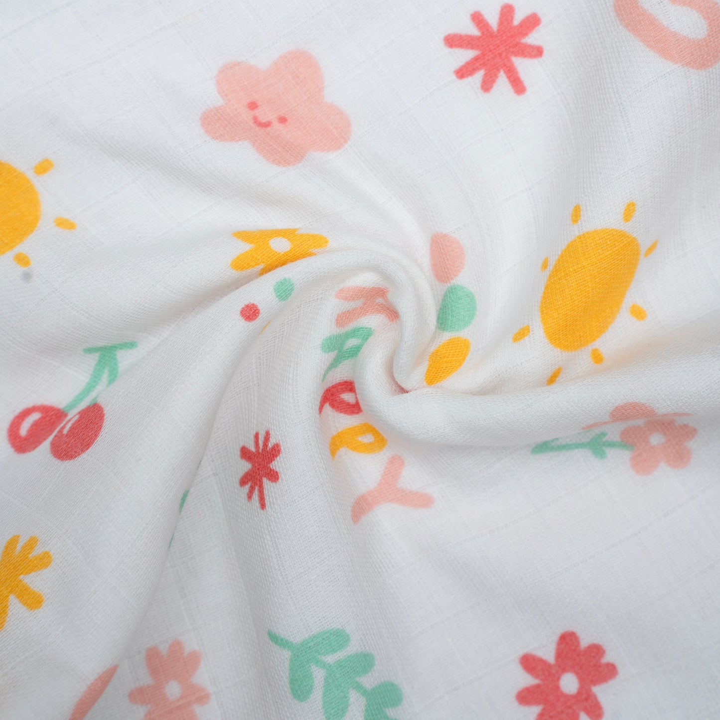 MUSLIN-WIPES WITH LOOP - FLOTING SMILES
