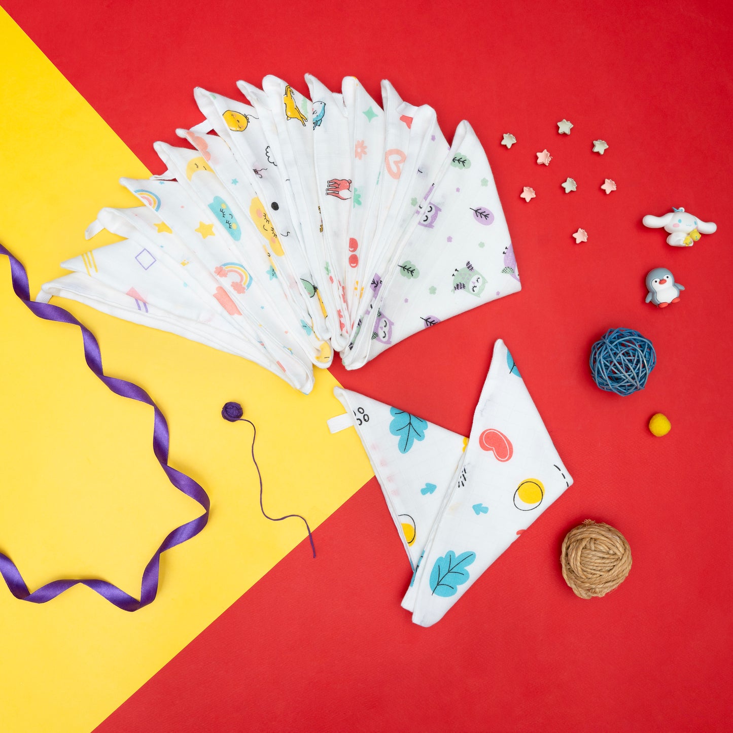 MUSLIN-WIPES WITH LOOP-HOOTIE CUTIES