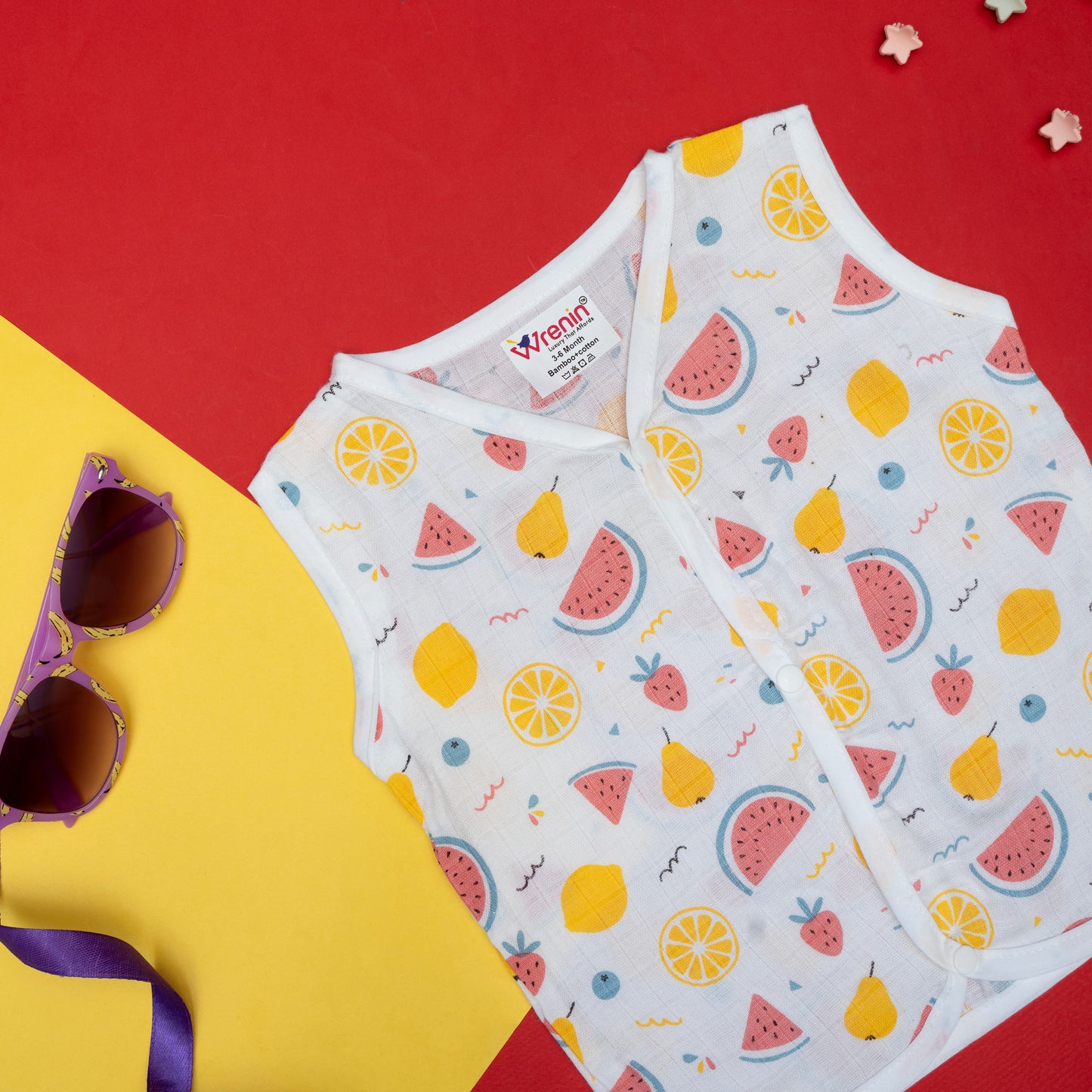 BAMBOO + ORGANIC - MUSLIN - JABLA - FRUIT FRENZY