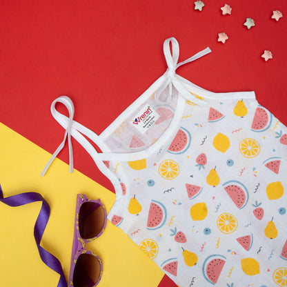 BAMBOO + ORGANIC - MUSLIN - JABLA KNOT - FRUIT FRENZY