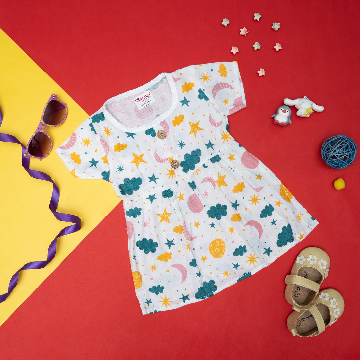 BAMBOO + ORGANIC - MUSLIN - FROCK SLEEVE - CLOUDY TWILIGHT