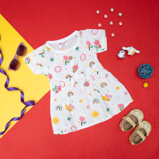 BAMBOO + ORGANIC - MUSLIN - FROCK-SLEEVE - FLUTTER & BLOOM