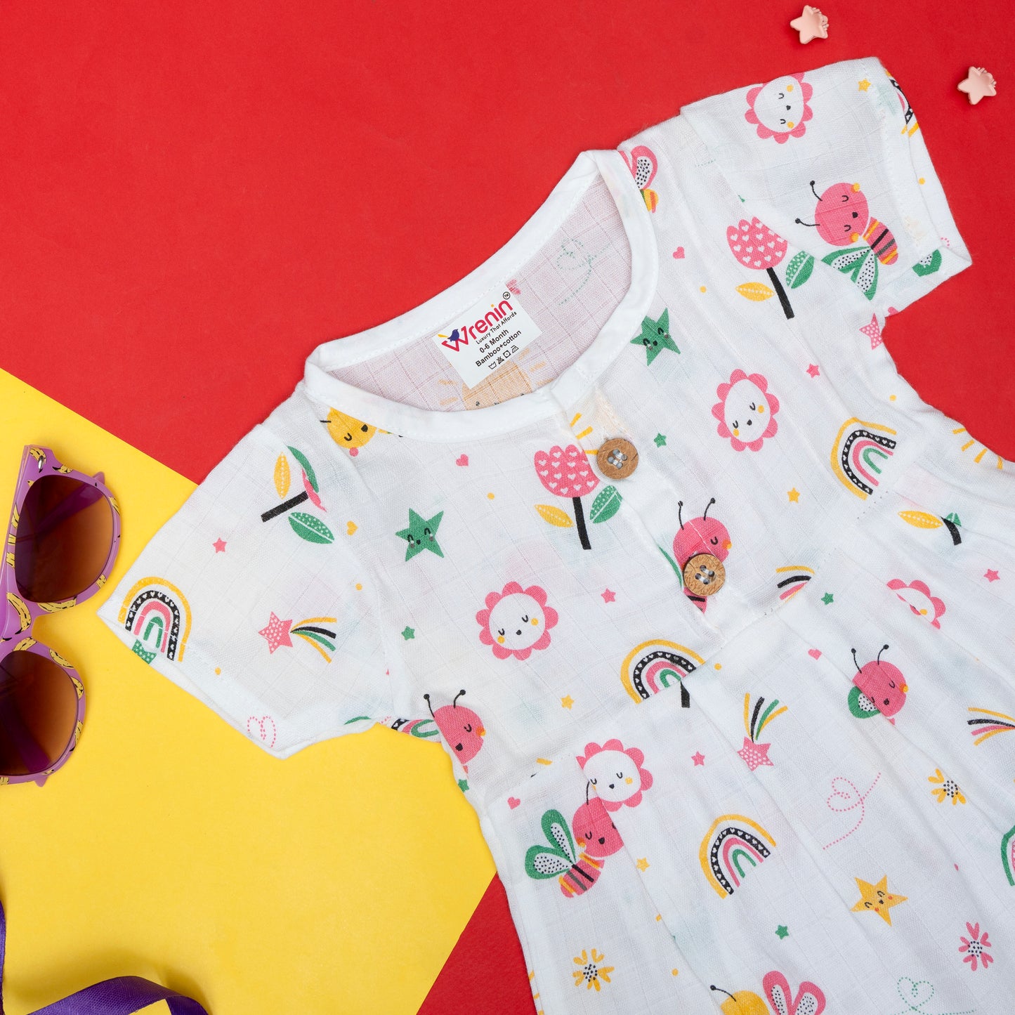 BAMBOO + ORGANIC - MUSLIN - FROCK-SLEEVE - FLUTTER & BLOOM